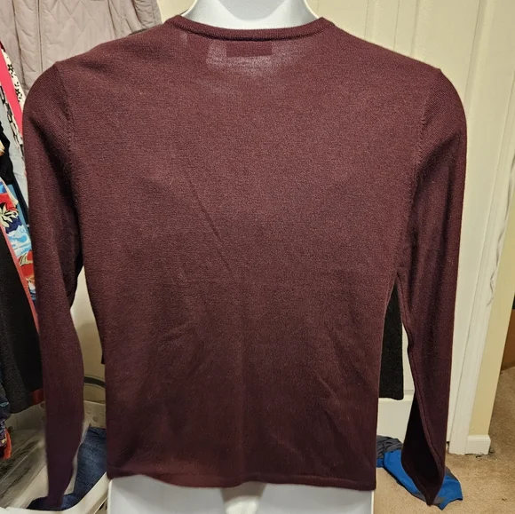#161 Apostrophe- Burgundy Button-up front Cardigan-sz.XL - Picture 3 of 7